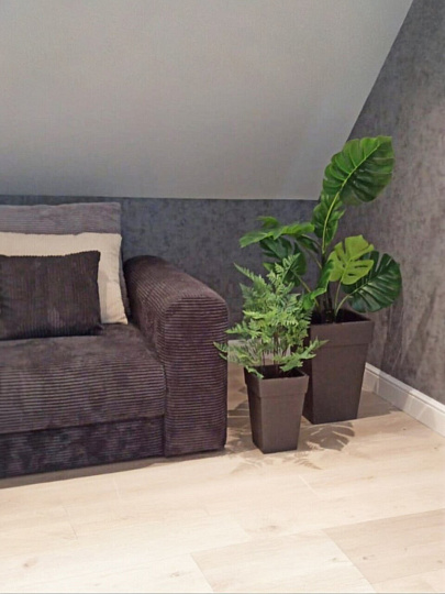 Кашпо пластик, 14 л, 30х30х44 см, универсальное, графит, Idea, Тубус, М 3179