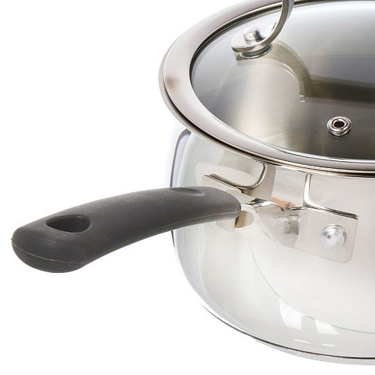 Ковш нержавеющая сталь, 1.9 л, крышка стекло, ручка нержавеющая сталь, индукция, Vensal, Nouve Accord, VS1514