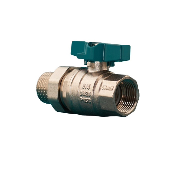Кран для воды с американкой 3/4", г-ш, прямой, ручка-бабочка, РМС