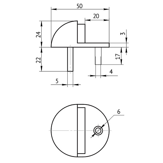 Упор Code Deco, DS-0002-AB, дверной, напольный, бронза, 28856