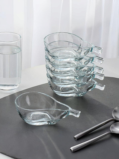 Салатник стекло, фигурный, 6 шт, 15х9х4.5 см, подарочная упаковка, Груша, Kaveh, BL7162GCL