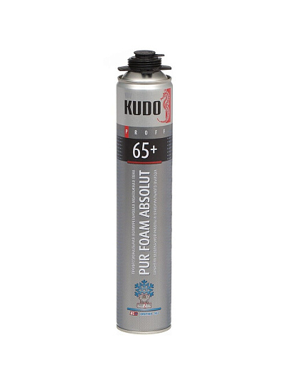 Пена монтажная KUDO, Proff 65+ Absolut Arktika, профессиональная, 65 л, 1 л, зимняя, KUPP10W65+