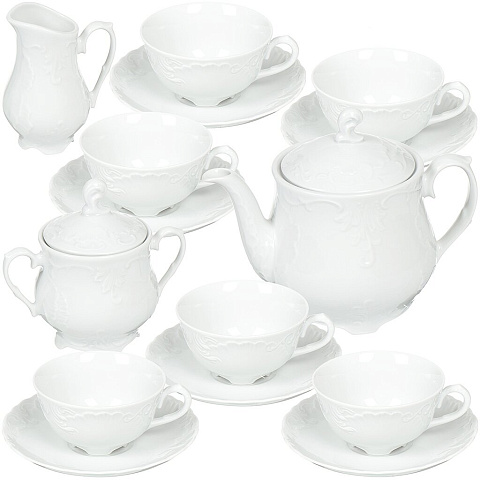 Набор чайный фарфор, 15 предметов, на 6 персон, 250 мл, Cmielow, Rococo, 501503A Rococo