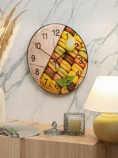 Часы настенные, 30 см, круглые, пластик, стекло, Y6-6071
