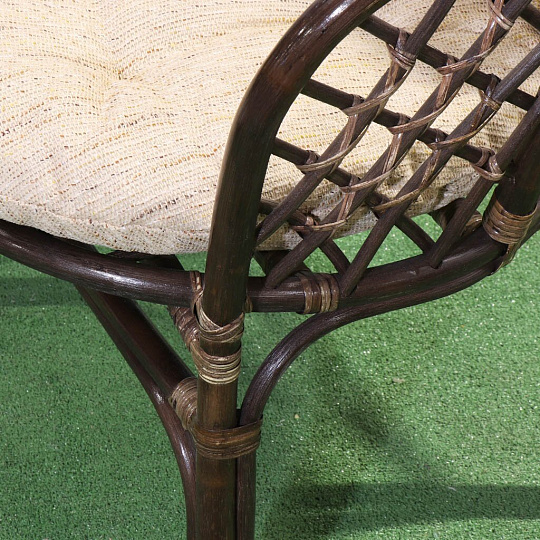Мебель садовая Green Days, Мальдивы мини, кофейная, стол, 55х55х56 см, 2 стула, подушка бежевая, 110 кг, IND13