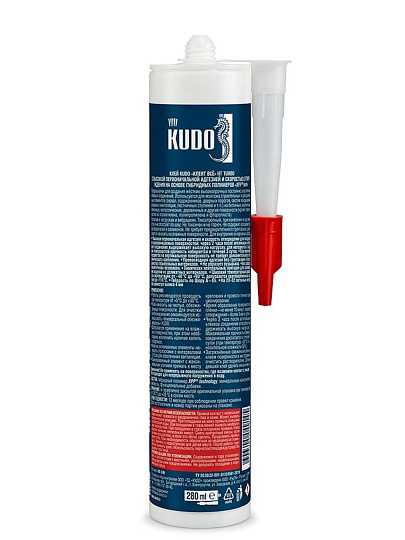 Клей KUDO, гибридный, белый, с высокой адгезией и скоростью отверждения, однокомпонентный, 280 мл, KX-6W, Клеит Всё Turbo HT