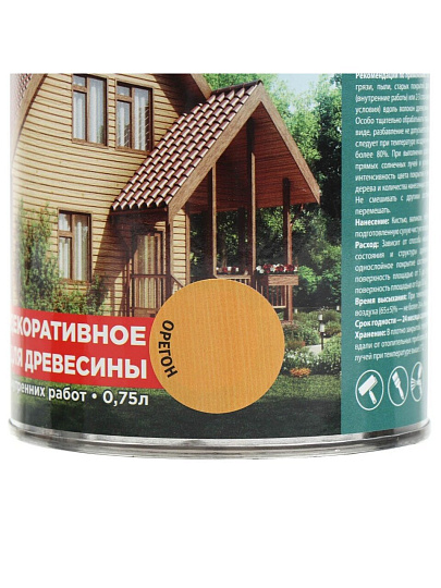 Защитно-декоративное покрытие Русские узоры, для дерева, орегон, 0.75 л