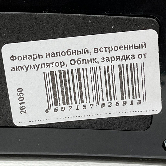 Фонарь налобный, встроенный аккумулятор, Облик, зарядка от сети 220 В, пластик, 2078