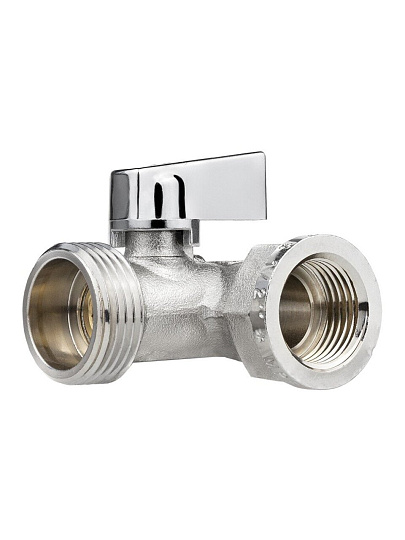 Кран для бытовых приборов, 1/2"х3/4"х1/2", г-ш-ш, латунь, трехходовой, ручка-флажок, шаровой, MasterProf