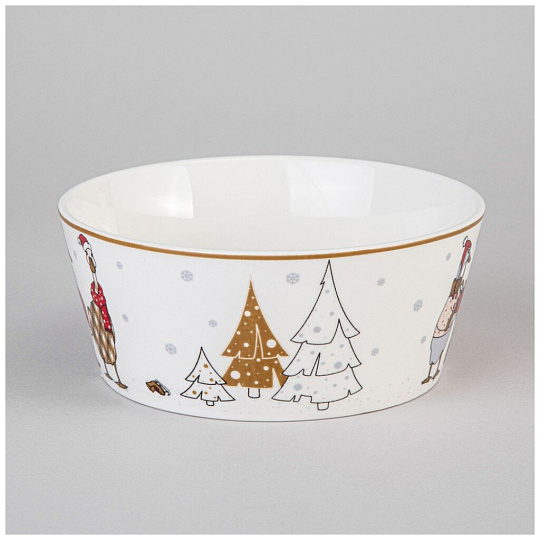 Салатник фарфор, круглый, 14.5х6 см, 0.65 л, подарочная упаковка, Family Christmas, Lefard, 425-185