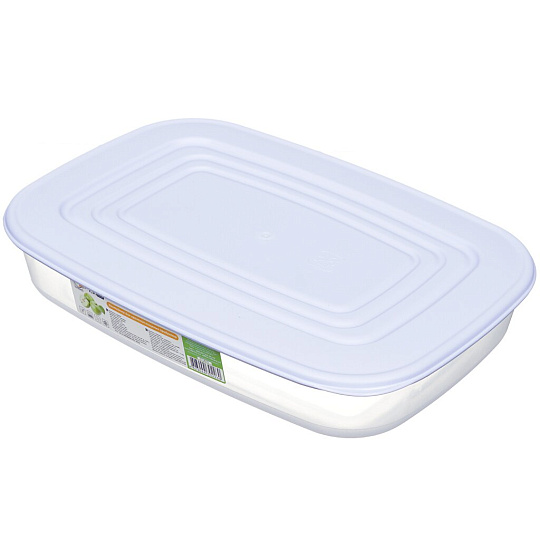 Контейнер пищевой пластик, 2.5 л, 6 см, в ассортименте, прямоугольный, Алеана, 167025