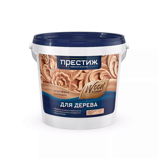 Шпатлевка Престиж, акриловая, по дереву, для внутренних и наружных работ, белая, 1 кг