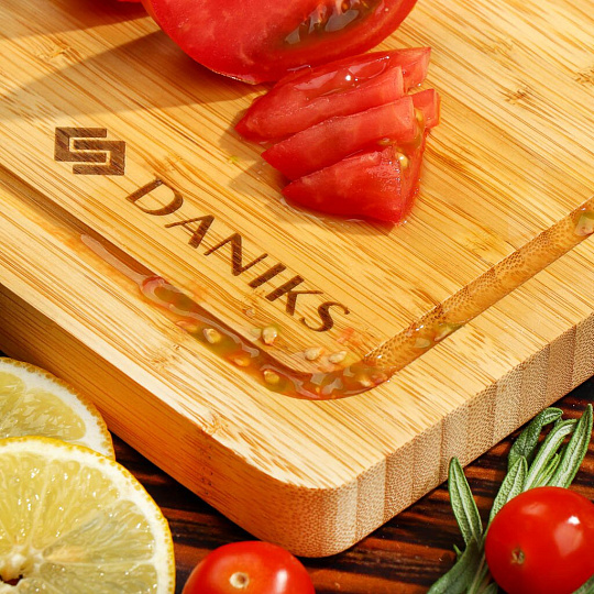 Доска разделочная бамбук, 32х22х2 см, прямоугольная, Daniks, H-1717L
