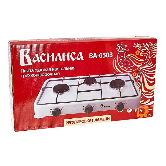 Плита газовая настольная, 3 конфорки, Василиса, ВА-6503
