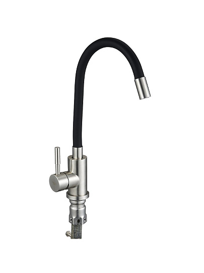 Смеситель для кухни, Solone, гибкий излив, с картриджем, черный, EZA4-F090KB