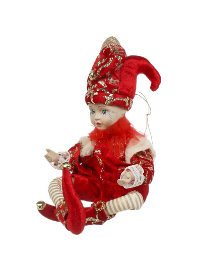 Фигурка декоративная Шут, 45 см, заводная, красно-золотая, Y4-8442
