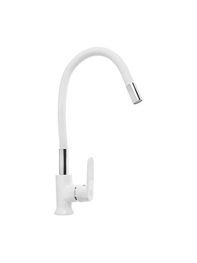 Смеситель для кухни, РМС, гибкий излив, с картриджем, белый, SL123W-016F-1