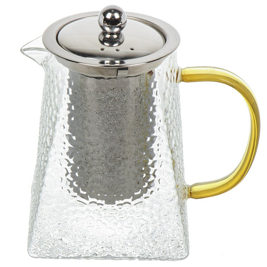 Чайник заварочный стекло, металл, 0.75 л, с ситечком, Мозаика, B050188