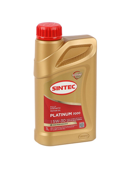 Масло моторное синтетическое, 5W30, Sintec, Platinum 7000, A3/B4 SL/CF, 1 л, 600143