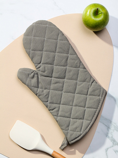 Прихватка-варежка 32х18 см, 100% полиэстер, серая, B180051