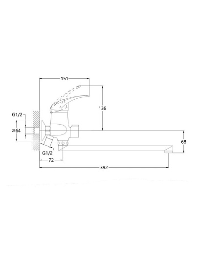Смеситель для ванны, Stemix, с картриджем, STM 301-006E-180