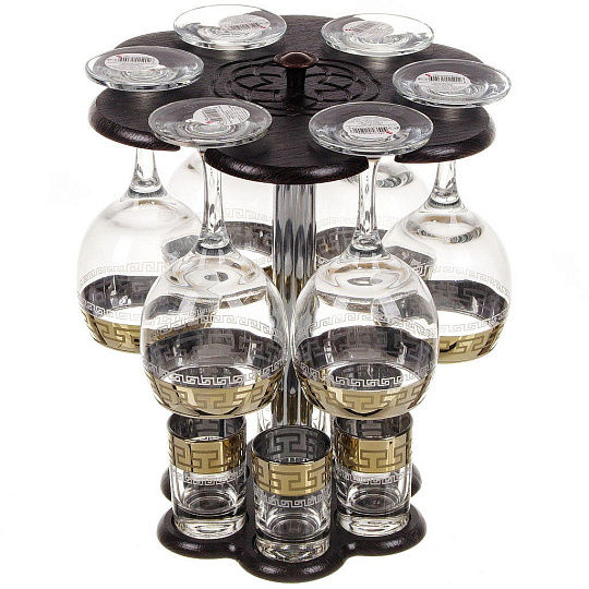 Набор для спиртного 12 предметов, стекло, бокал для вина 290 мл 6 шт, стопка 50 мл 6 шт, с баром, Гиггласс, Нэро, GN44411+1022