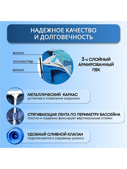 Бассейн каркасный Bestway, 305х66 см, Steel Pro, 56985, 4062 л