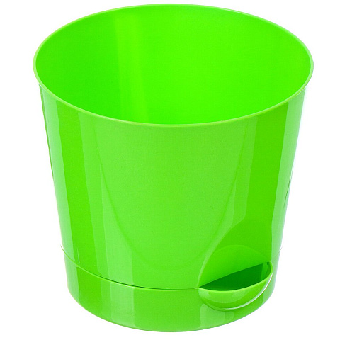 Кашпо полипропилен, 0.8 л, 12х12х12х11 см, с прикорневым поливом, ярко-зеленое, Idea, Ника, М 3071