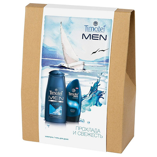 Подарочный набор Timotei Men Прохлада и свежесть (шампунь 400 мл + гель для душа 250 мл)
