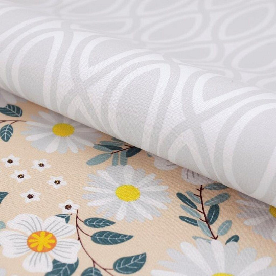 Постельное белье 1.5-спальное, простыня 150х215 см, 2 наволочки 50х70 см, пододеяльник 145х215 см, Teodora, ранфорс, Верано 4689-1+4708-а5