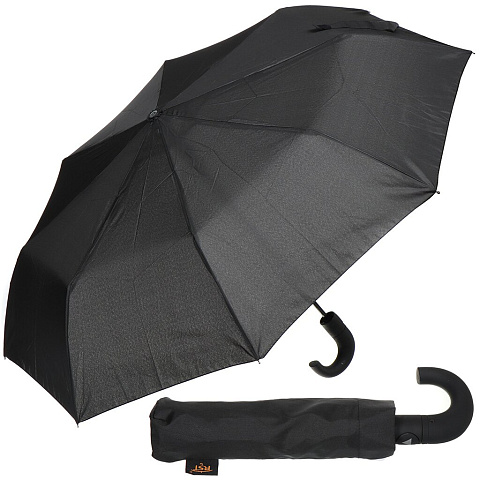 Зонт для мужчин, полуавтомат, 8 спиц, 55 см, сплав металлов, полиэстер, черный, 3319В/302-316