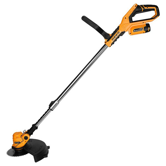 Триммер электрический, аккумуляторный, Deko, DKTR12V, 063-4232-3, D-ручка, нож, разборный вал