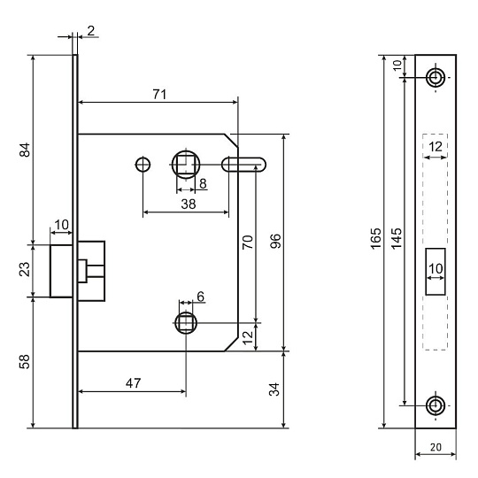 Защелка врезная, Аллюр, L7050-MS PB, 11550, магнит, с фиксатором, золото