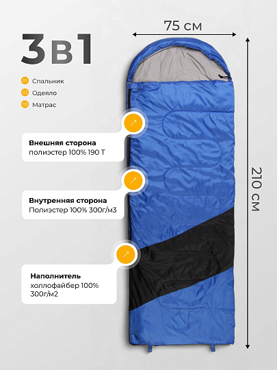 Спальный мешок одеяло, 210х75 см, 0 °C, 5 °C, Ecos, 998197