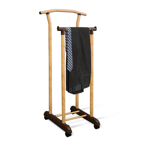 Вешалка костюмная 52х44х116 см, Sheffilton, металл, с колесами, полка для обуви, 10 кг, SSHT-SUR5, В1-84, светлый орех/коричневая