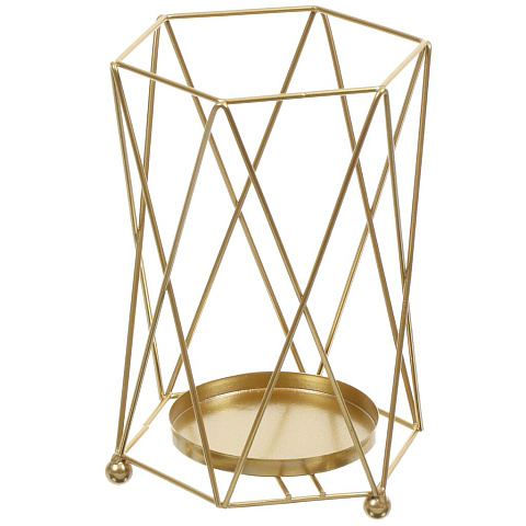 Подсвечник декоративный для чайной свечи, металл, 1 свеча, 13.5х12х19 см, золотой, Y4-5303
