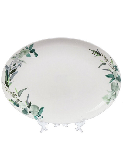 Блюдо стеклокерамика, овальное, 24х33 см, Эвкалипт, Daniks, LPKYP130/K2301