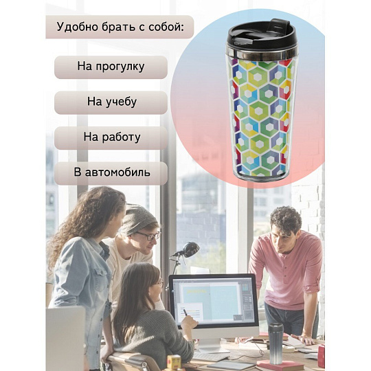 Термокружка 0.42 л, Daniks, Графика, колба нержавеющая сталь, FD-06-15