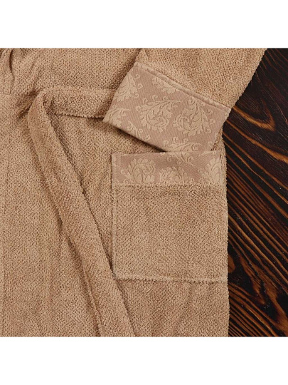 Халат женский, махровый, 100% хлопок, бежевый, L-XL, 48-50, Barkas, Aria, AI-1905018
