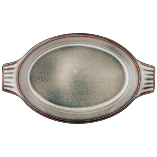 Форма для запекания керамика, 19х31х6.5 см, 1.3 л, круглая, Agness, Reactive Green, 780-113