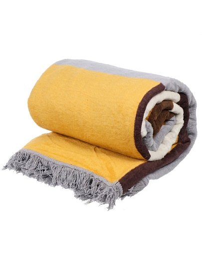 Плед евро, 200х220 см, 60% хлопок, 40% акрил, Karteks, Soft Komfort PD165A, серо-коричневый, 104/200.165A