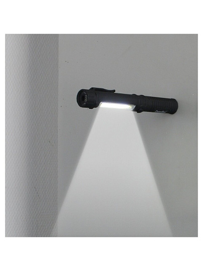 Фонарь автомобильный Camelion, LED51521, пластик, черный, 3XR03, COB LED+LED коллиматор, 13361