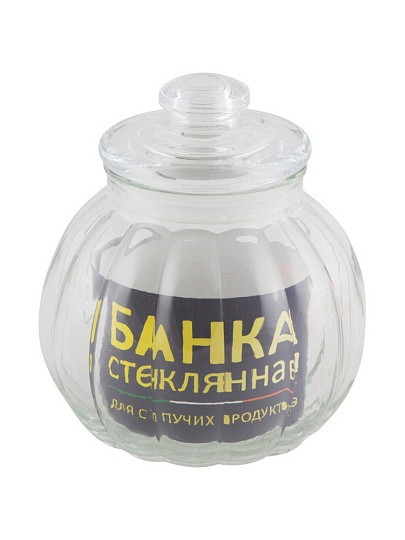 Банка для сыпучих продуктов, стекло, 0.75 л, 12.5х12.5х14 см, с крышкой, Mallony, Bolla, 003607
