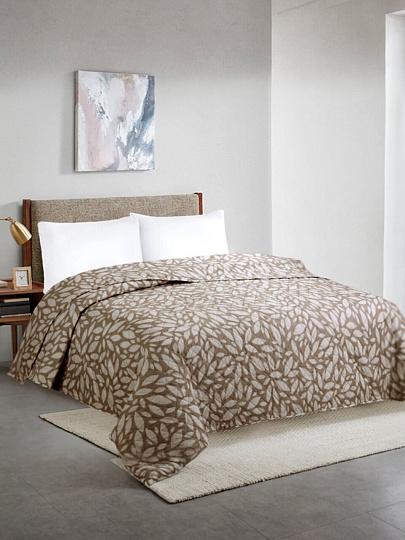 Покрывало евро, 220х200 см, 100% полиэстер, стеганое, Silvano, Мадонна, бежевое, AI-2203008