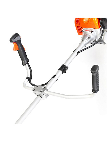 Триммер бензиновый, Patriot, PT 5555ES Country, 3 л.с., 52 куб.см, 2210 Вт, U-ручка, леска/нож, неразборный вал