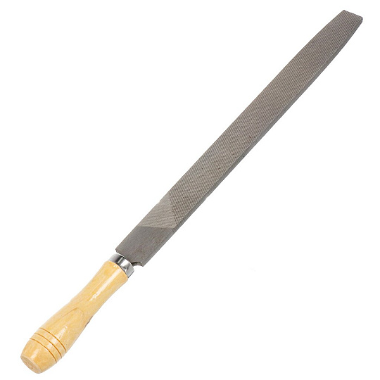 Напильник плоский, 250 мм, №2, деревянная ручка, Bartex, 12020