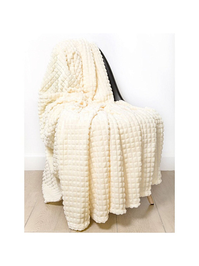 Плед 2-спальный, 180х200 см, велсофт жаккард, 100% полиэстер, Silvano, Монако Квадраты, глазурь, SQF-180-9