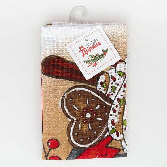 Полотенце кухонное 35х60 см, 100% хлопок, Доляна, Дом там где сердца, Россия, 4389629