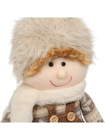 Фигурка декоративная текстиль, Мальчик, 46 см, коричневая, Y4-9441