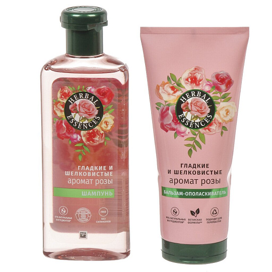Набор подарочный для женщин, Herbal Essences, Аромат розы, шампунь 250 мл+бальзам 180 мл